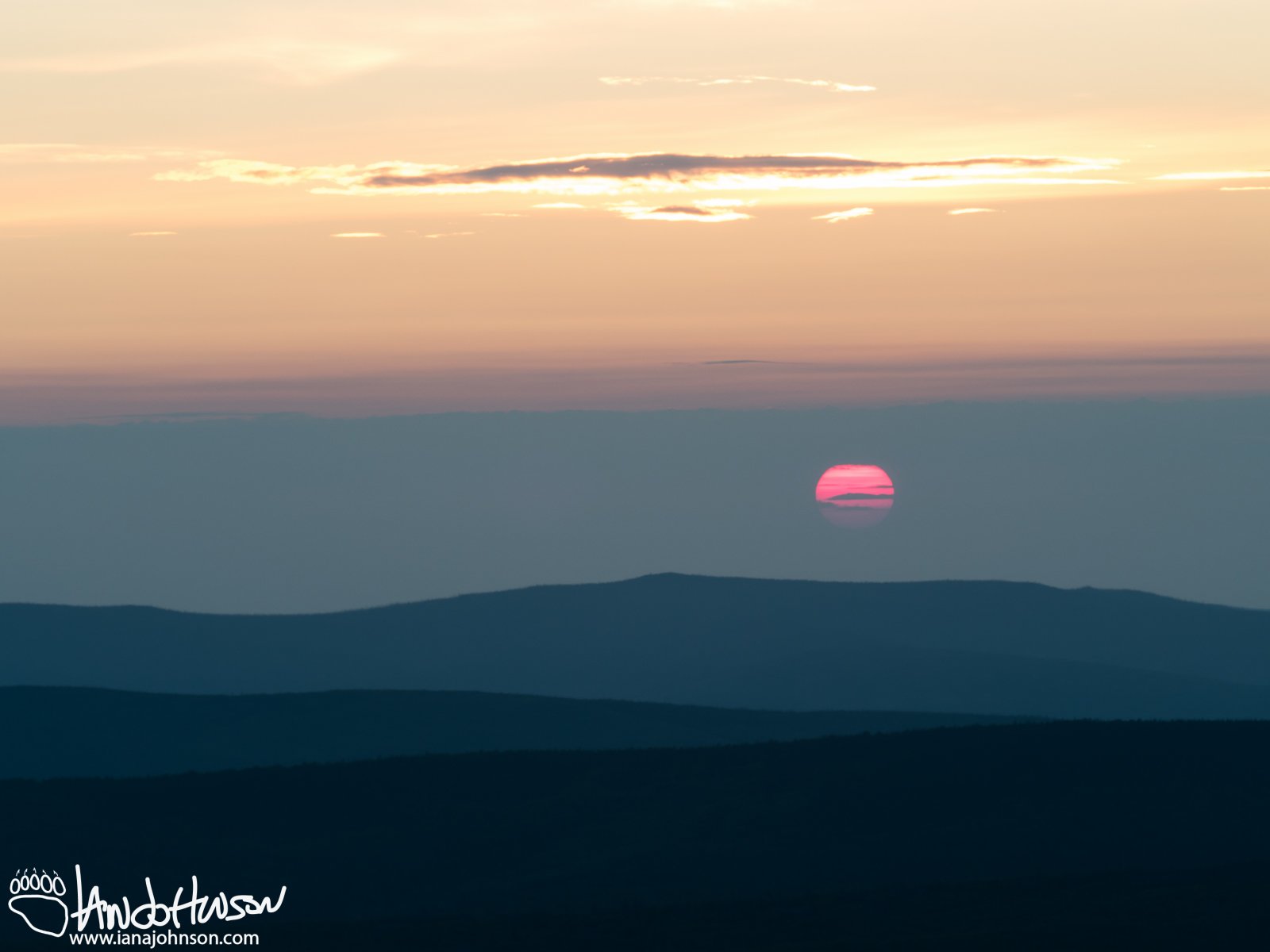 June 30th : Smokey sunset from Ester Dome