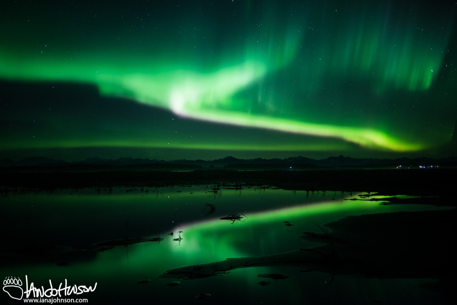 Yakutat Glacier, Aurora, Iceberg, Northern Lights, Alaska