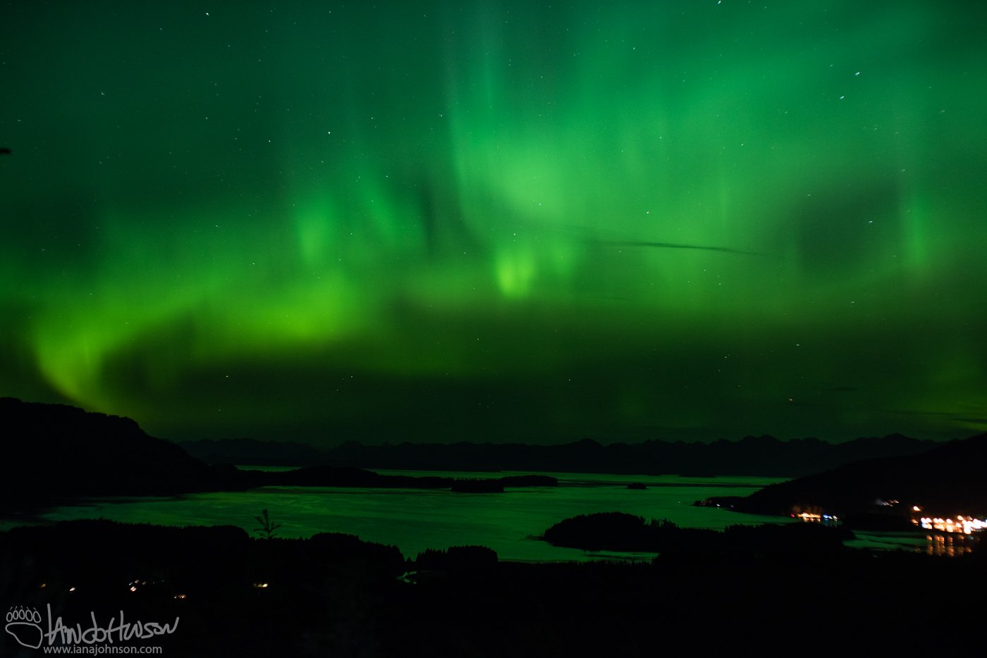 Aurora Borealis, Green, Alaska, Hoonah, Icy Strait, Southeast Alaska
