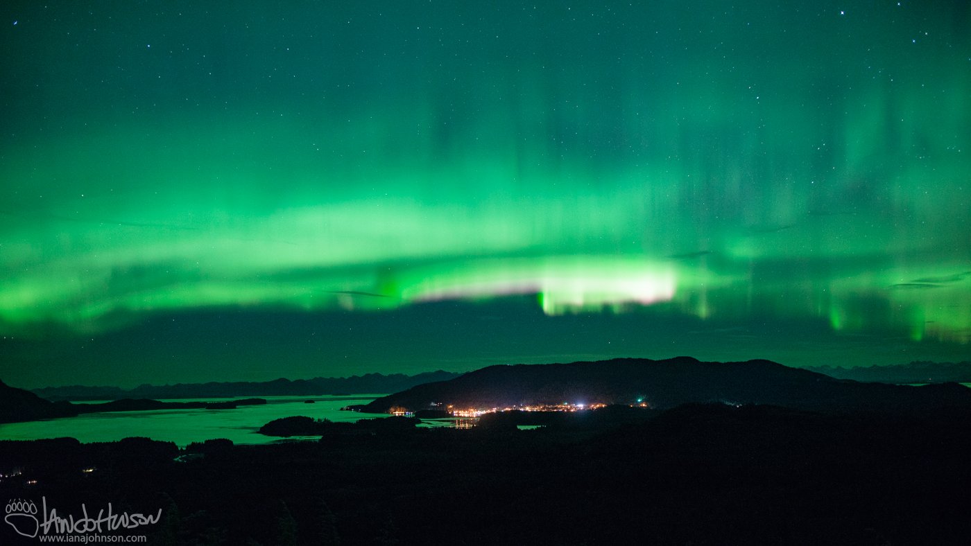 Aurora Borealis, Green, Alaska, Hoonah, Icy Strait, Southeast Alaska