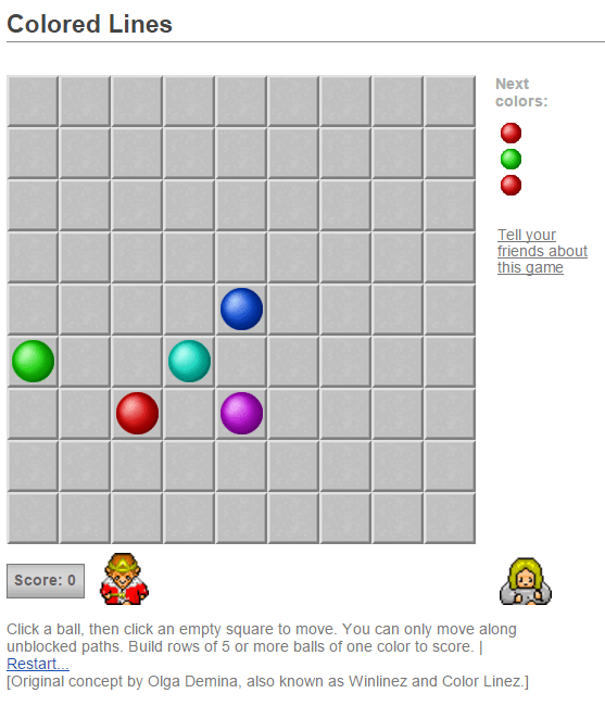 The goal is to remove balls of the same color by arranging them to lines (horizontal, vertical or diagonal). Colored Ball Line Game I Color Lines Puzzle Game