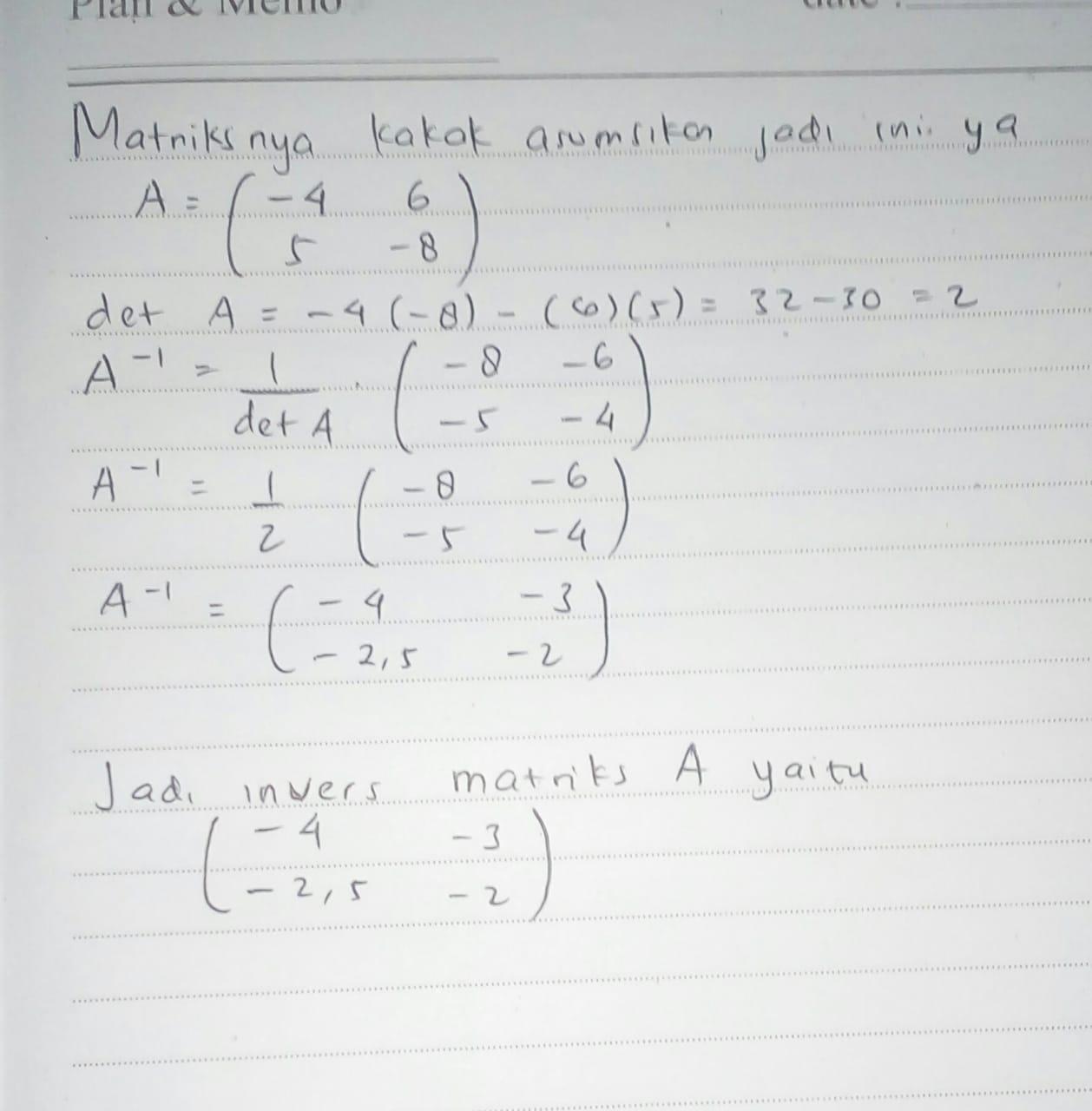 29++ Contoh Soal Hots Determinan Matriks - Contoh Soal Terbaru