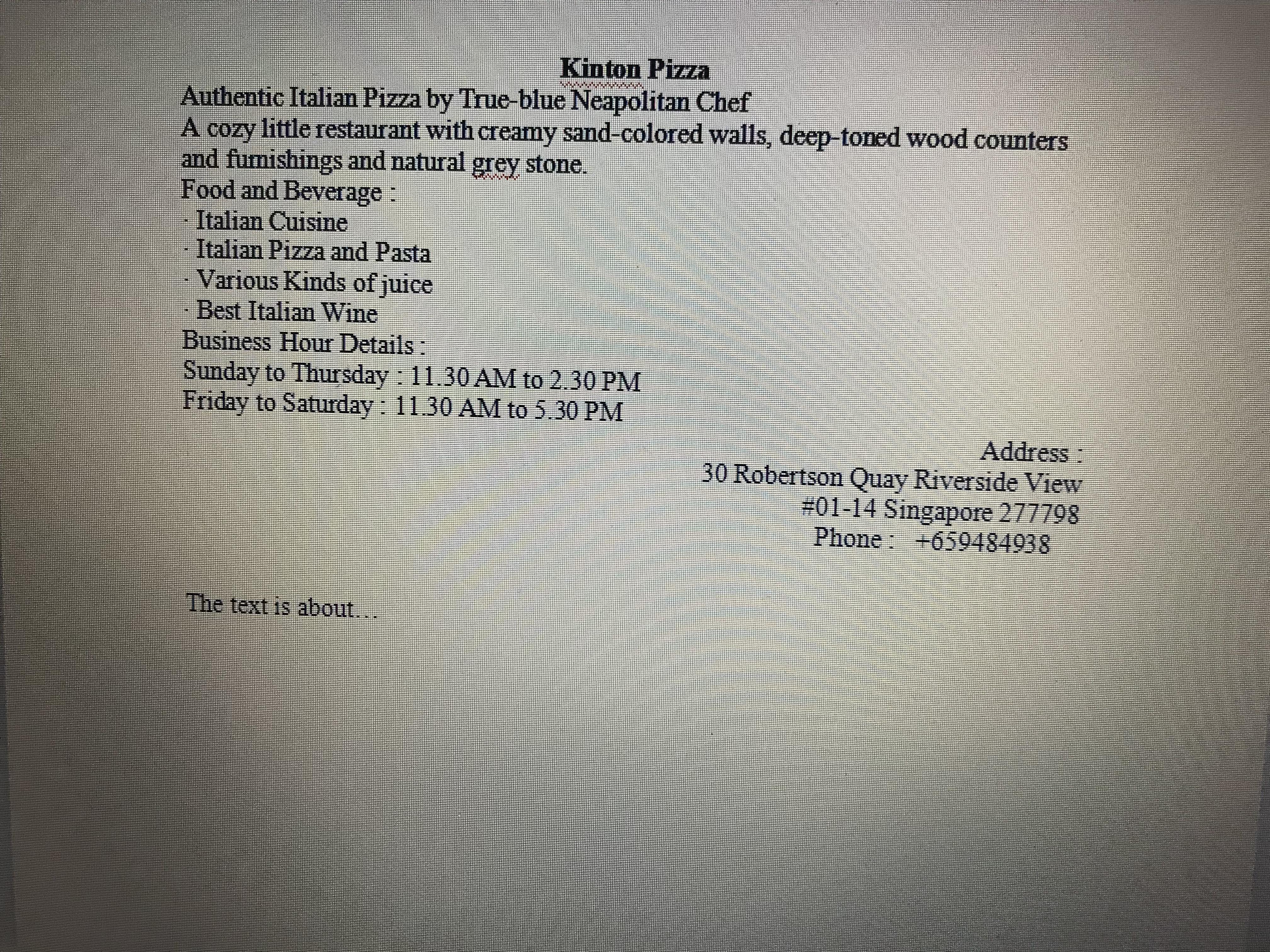 Advertisement text) The text is about - Brainly.co.id