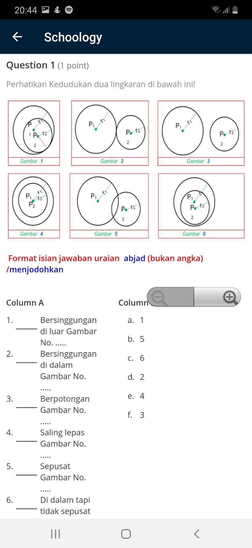 kedudukan ke dua lingkaran - Brainly.co.id