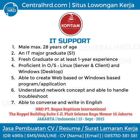 10 contoh iklan lowongan pekerjaan dalam bahasa inggris dan artinya written by contohtext monday july 22 2019 edit di era globalisasi seperti sekarang ini bahasa inggris memang memiliki peran yang lumayan penting. Kak Tolong Buatin Surat Lamaran Pekerjaan Dari Iklan Lowongan Pekerjaan Ini Dong Dalam Bahasa Brainly Co Id