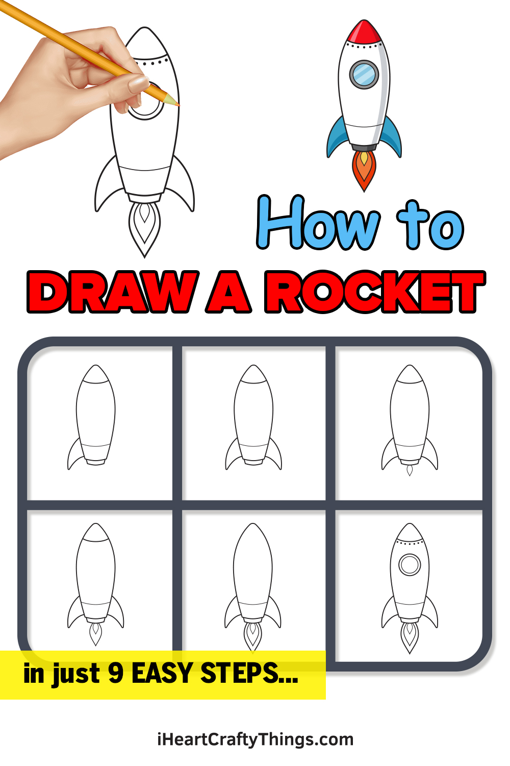 Follow these directed drawing instructions that make a cartoon rocket ship drawing easy: Rocket Drawing How To Draw A Rocket Step By Step