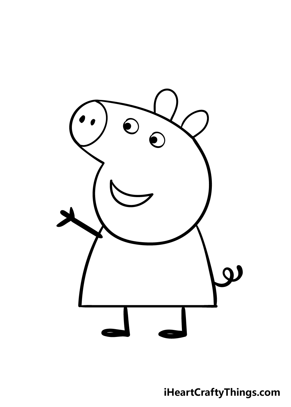 Then add a smaller oval . Peppa Pig Drawing How To Draw Peppa Pig Step By Step