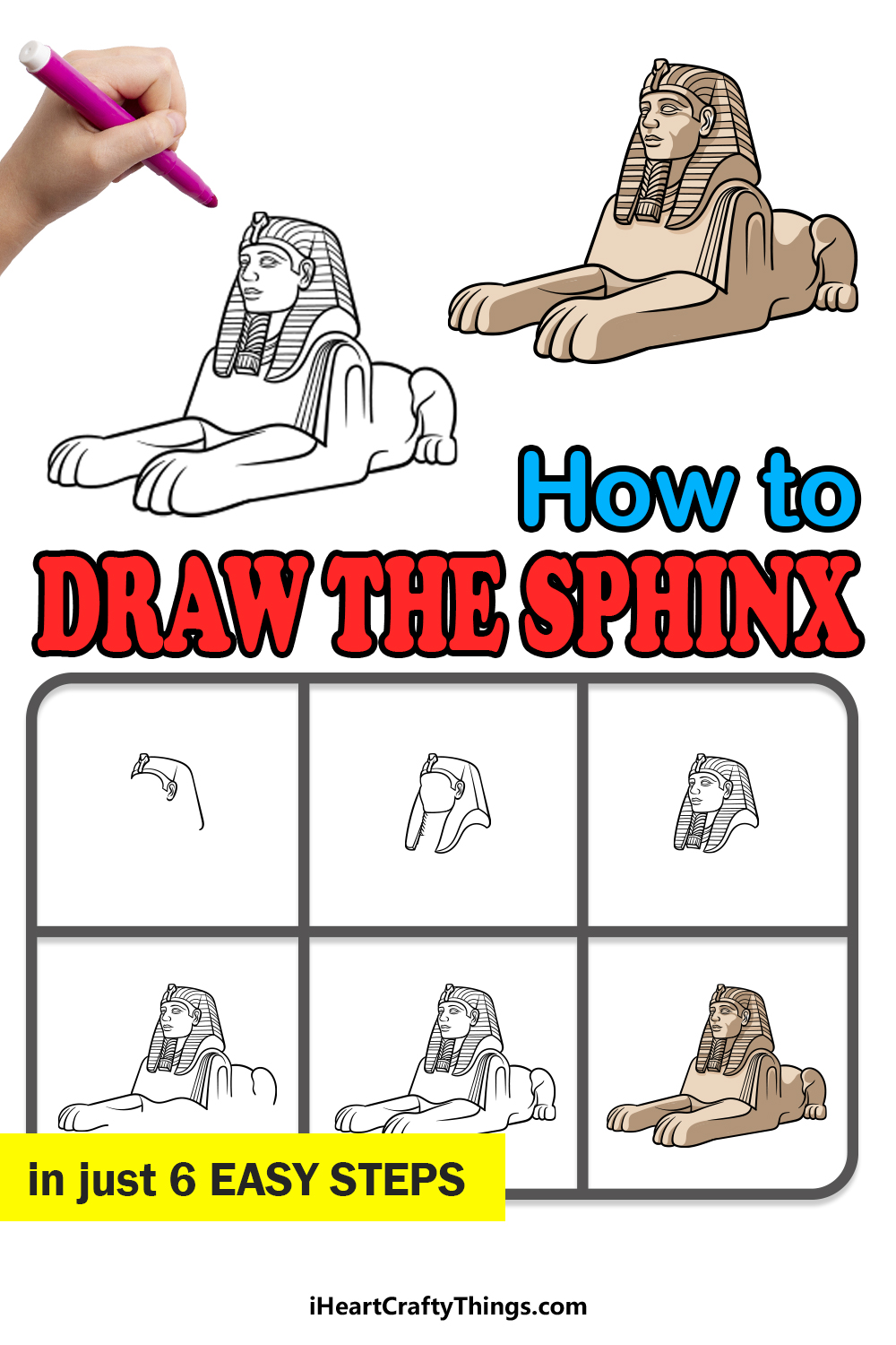 Kids and beginners can now draw a great looking sphinx. Sphinx Drawing How To Draw The Sphinx Step By Step