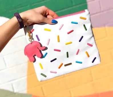 This wallpaper would look absolutely darling in a nursery or child's room. Studio Diy Can T Clutch This Rainbow Sprinkle Bag White 45 From Jessica