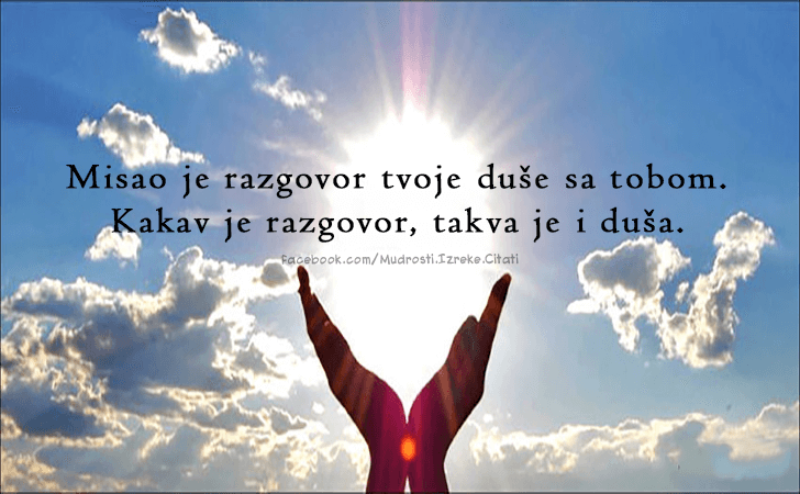 Razmišljanje je iskra koja zapaljuje čisto ulje vjere u ...