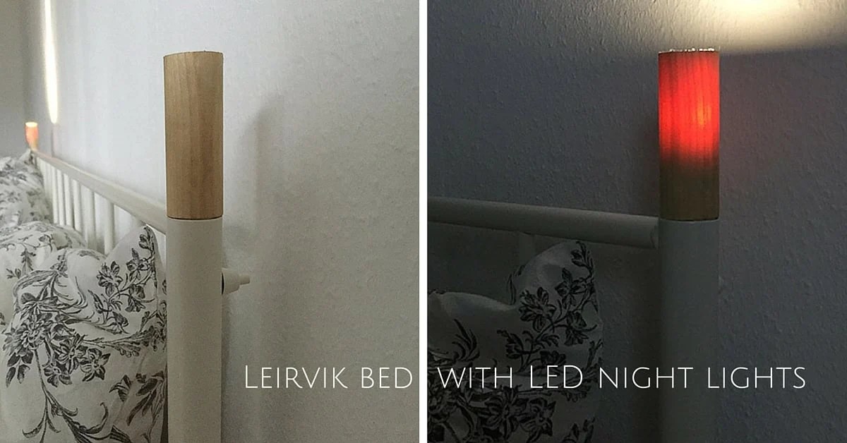 Leirvik bed with LED night lights IKEA Hackers