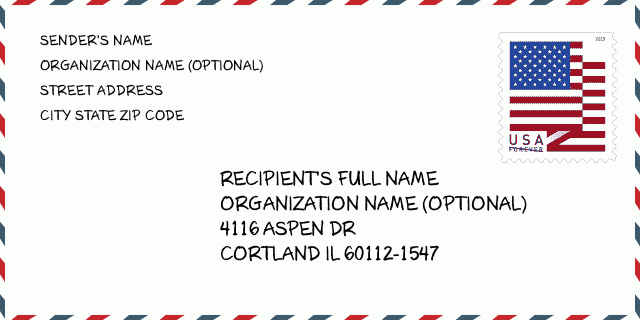 When you need to pinpoint a physical address on your gps, modern devices tend to be very good at determining the location you want based on proximity to your current position or the city and state you enter. Ø¹ÙÙØ§Ù: 4116 ASPEN DR , CORTLAND, IL 60112-1547, USA