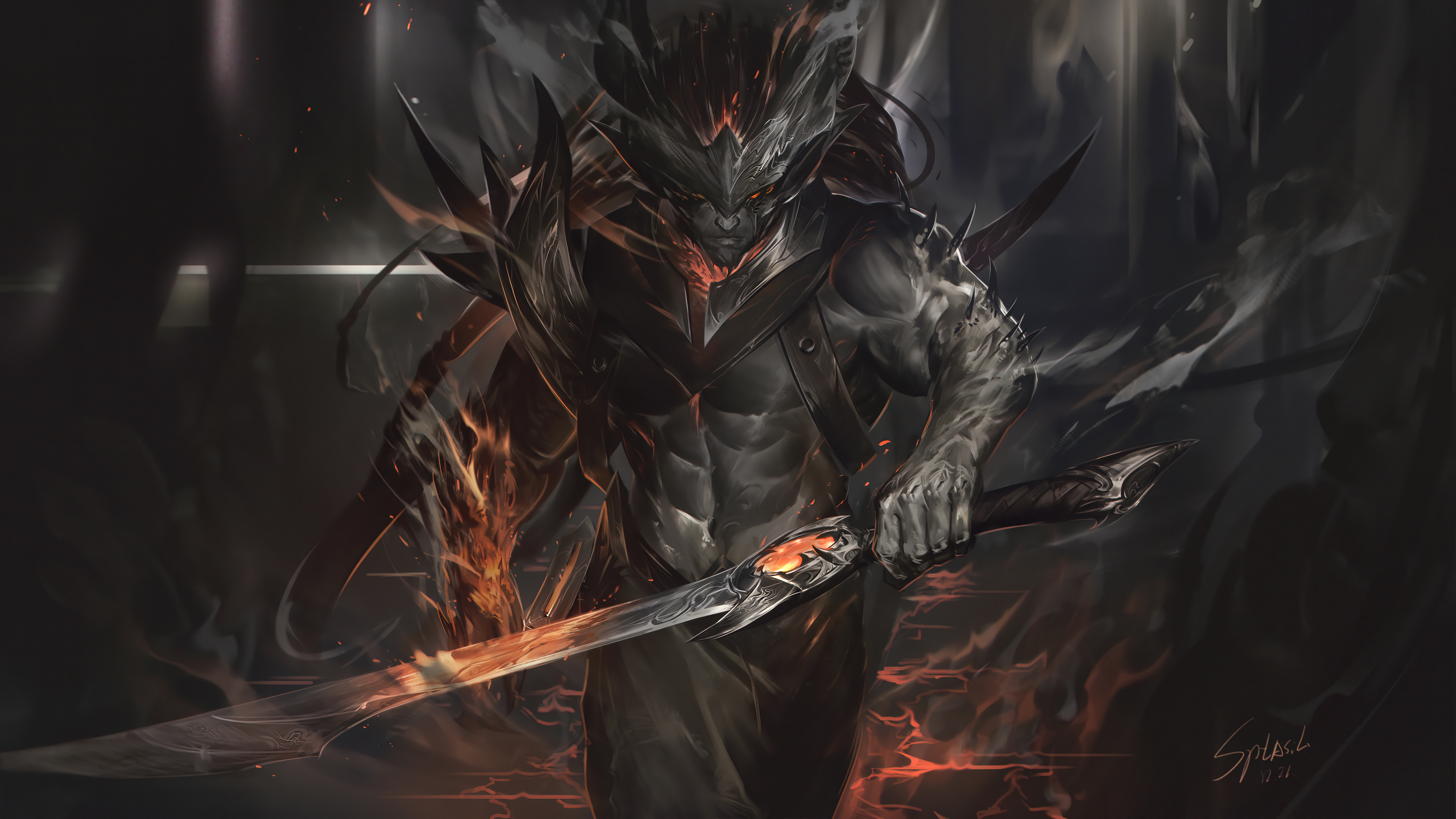 4k yasuo (league of legends) wallpapers. Nightbringer Yasuo Lol Art Wallpaper Iphone Phone 4k 7100e
