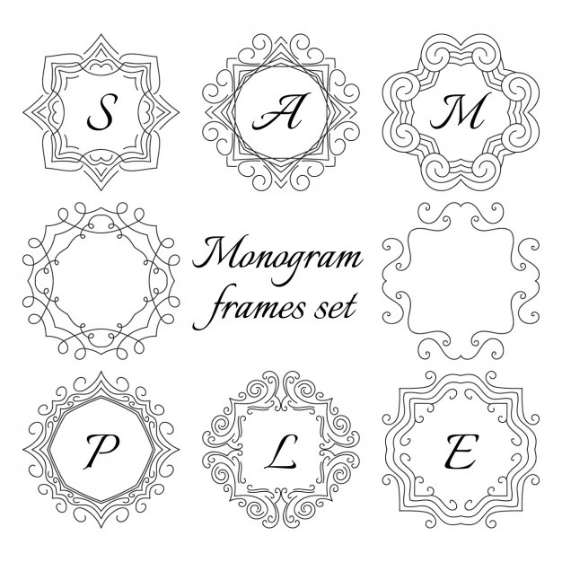 Svg cut files are a graphic type that can be scaled to use with the silhouette cameo or cricut. Free Vector Monogram Frame Set