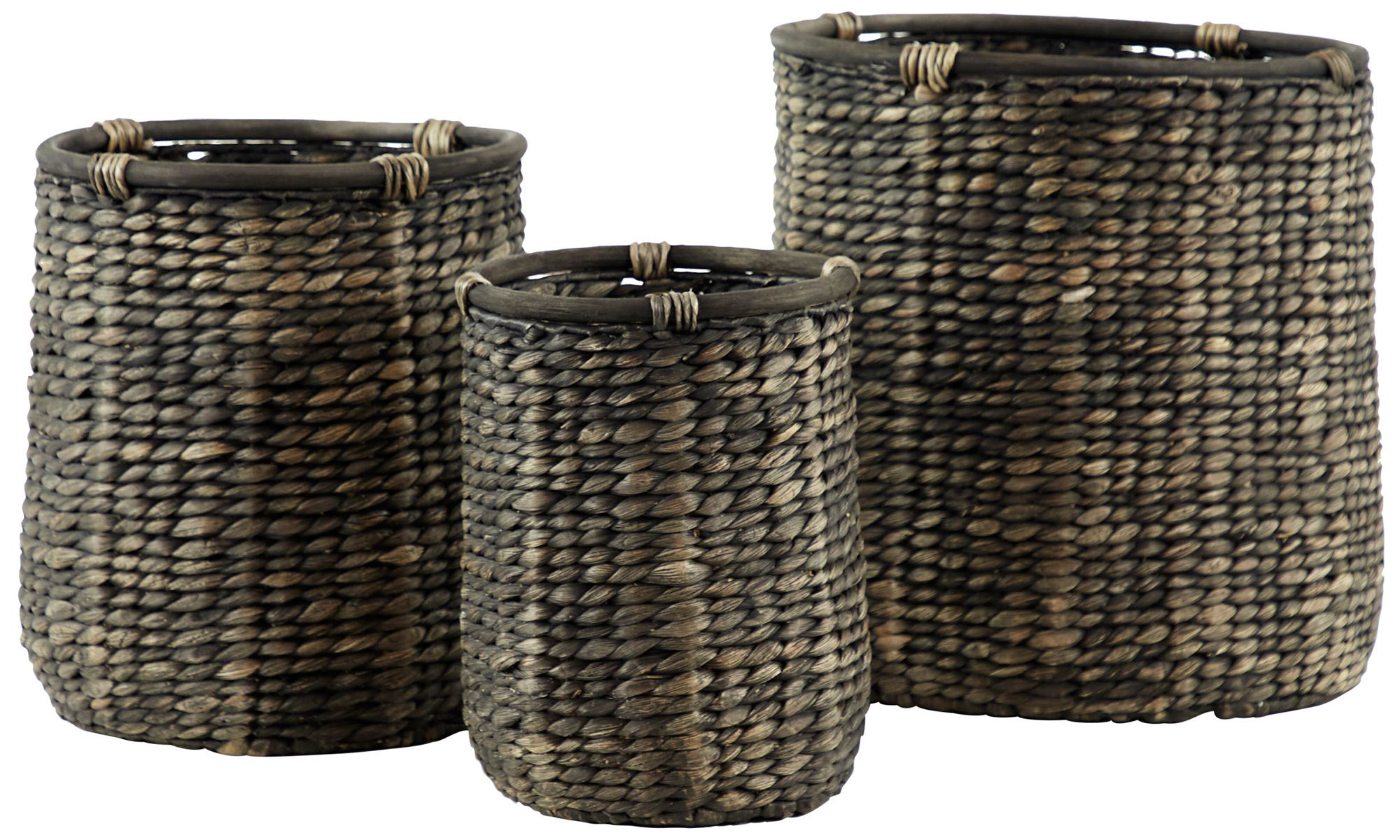 This wall art creates a sense of oriental harmony and . Dark Gray Natural Woven Seagrass Baskets - Set of 3 - #74Y61 | Lamps Plus