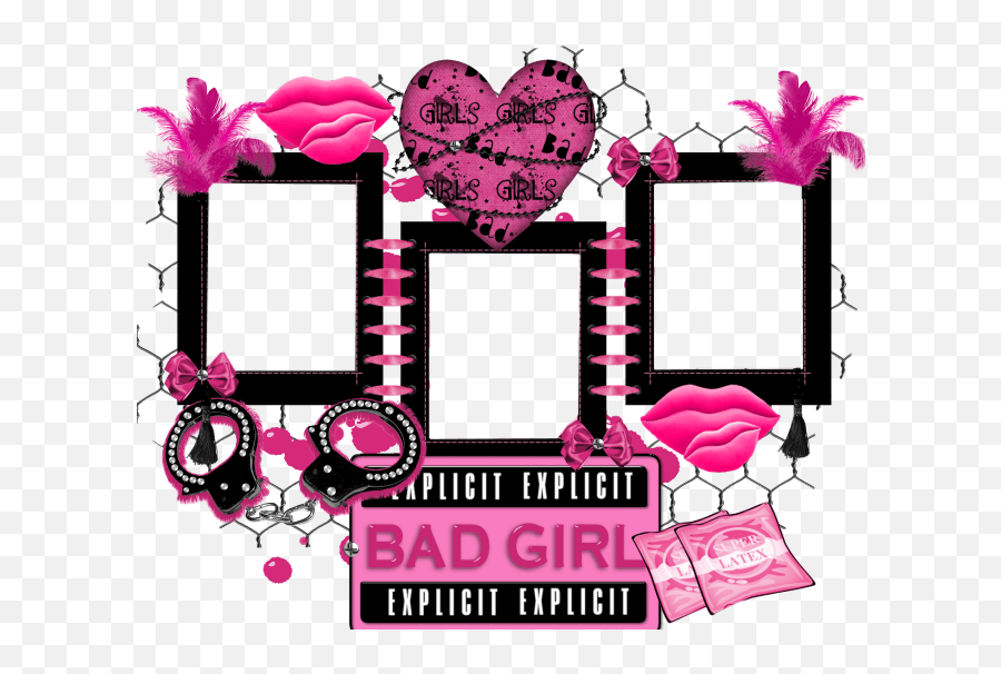 Set of grunge square frames. Pink Bad Girl Frame Png Girl Photo Frame Clipart Full Girl Photo Frame Png Pink Frame Png Free Transparent Png Images Pngaaa Com