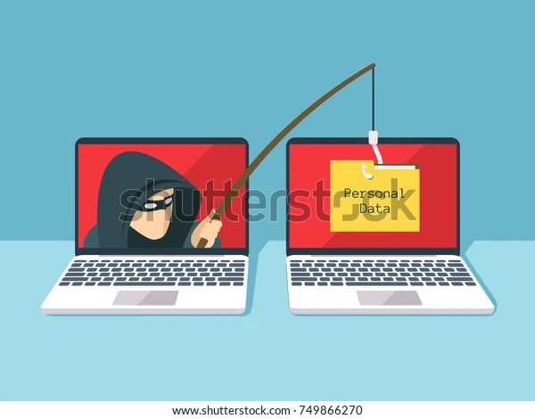 Phishing Scam Hacker Attack Web Security Stock Vector Royalty Free 749866270