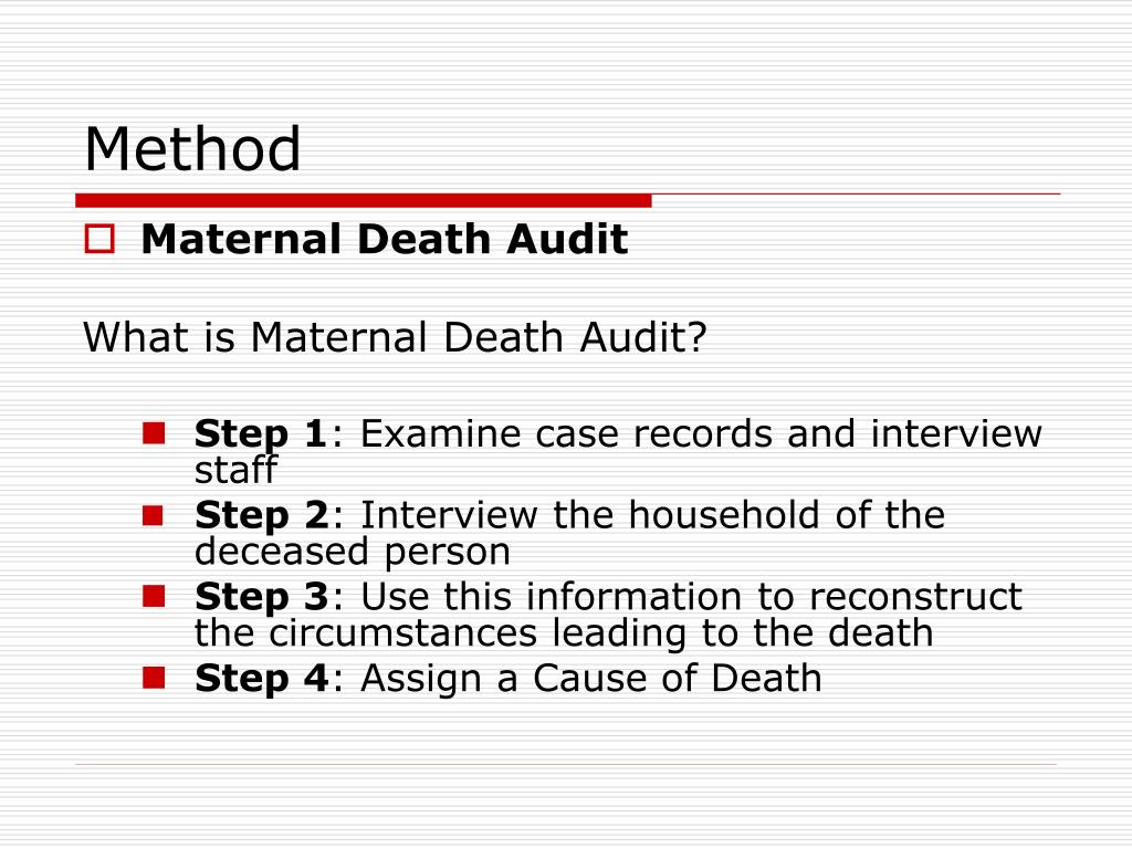 Pelayanan obstetri neonatal emergensi komprehensif tujuan mampu. Ppt Maternal Death Audit Powerpoint Presentation Free Download Id 485370