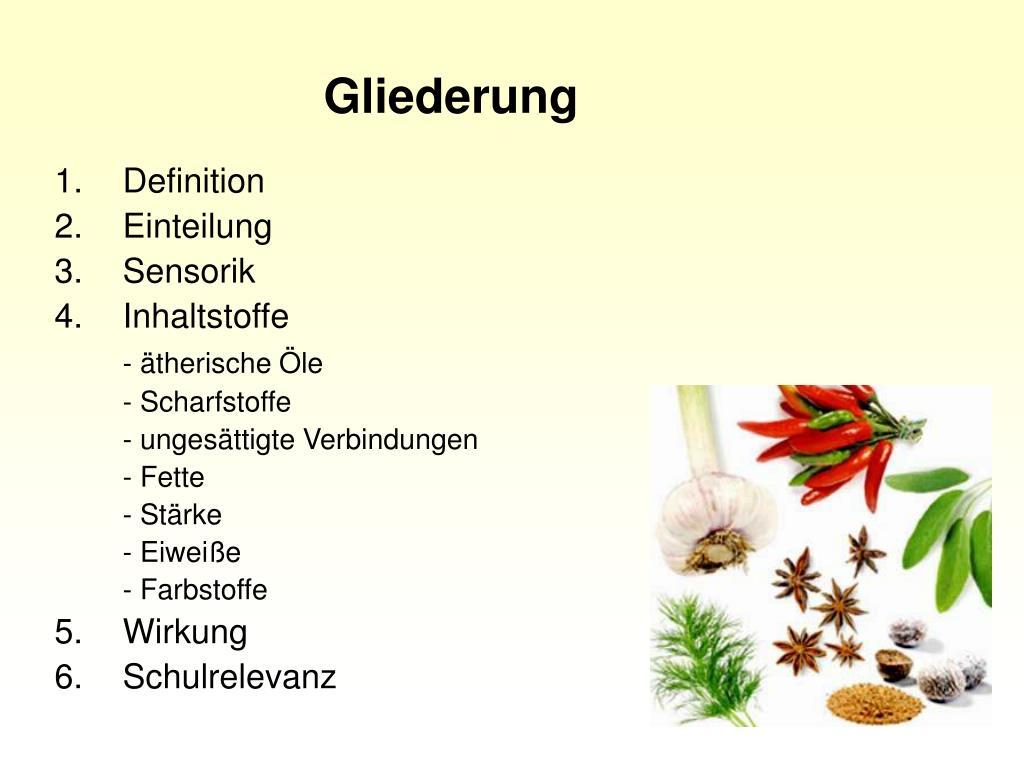 Holen sie sich jetzt kostenlos drucker oder inkjet . PPT - GewÃ¼rze Die Chemie des guten Geschmacks PowerPoint