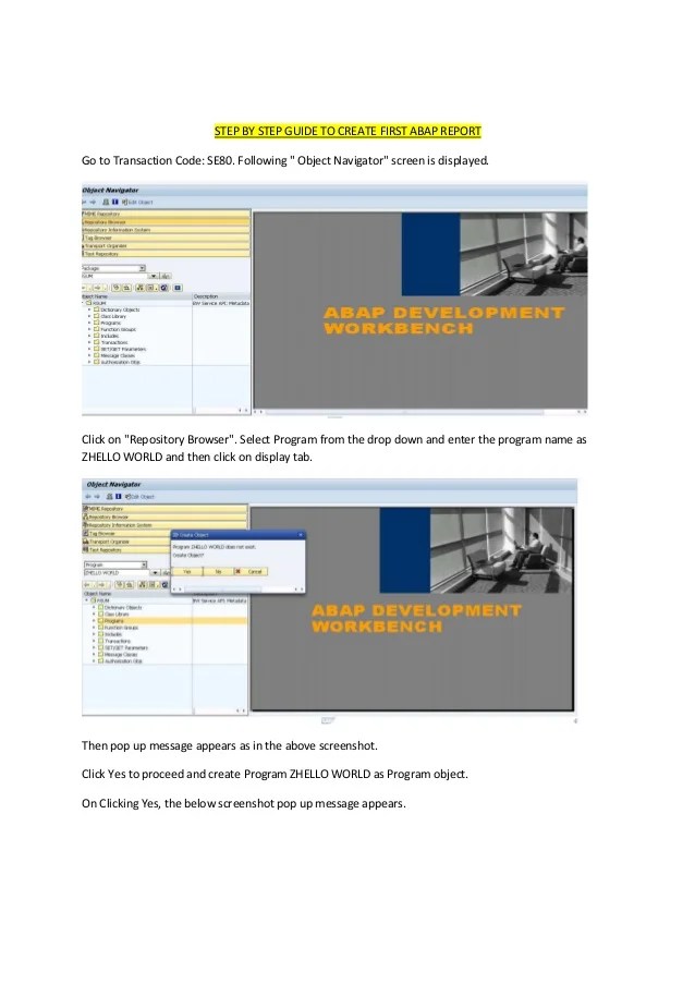 Step by Step guide for creating first ABAP report in SAP