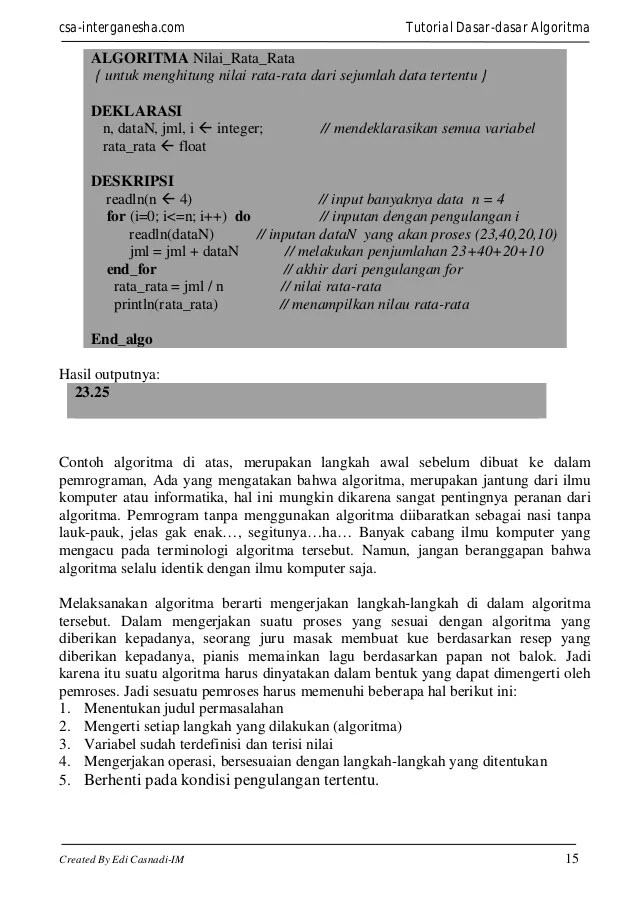 Dasar Algoritma