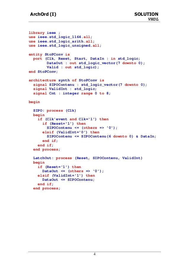 In addition to that, we will generate an rtl schematic to look at the circuit that our vhdl . Exercices vhdl