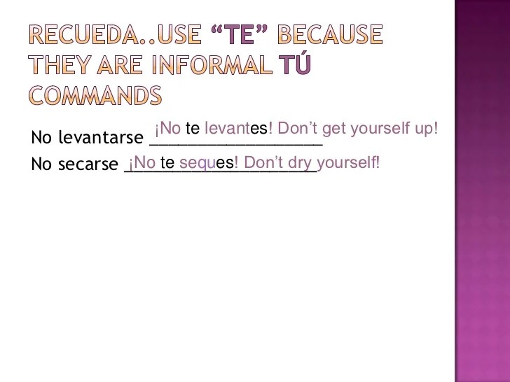 The word as can be translated to spanish in many ways—and you often can't substitute one of them for anot. Informal commands