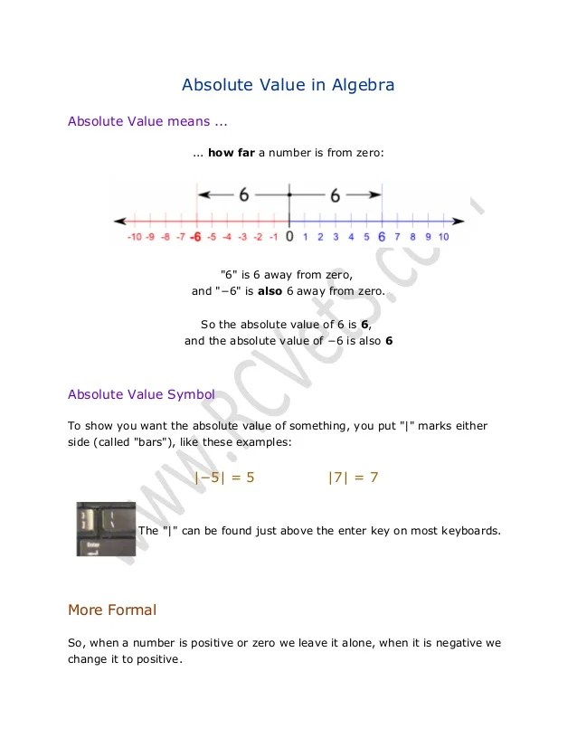 One million is also referred to as one thousand thousand, and a comma is used to separate the digits. Math Lecture 9 Absolute Value In Algebra