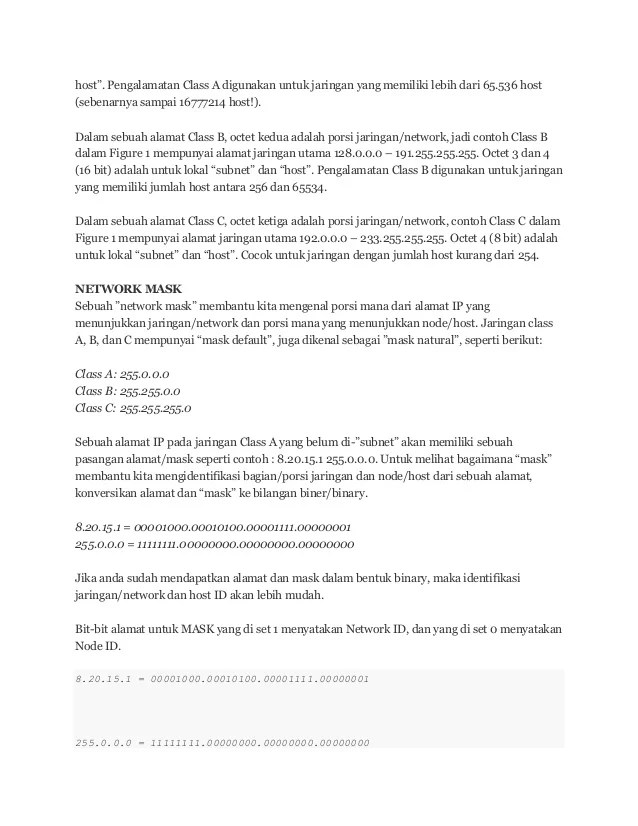 Memahami ip address dan subneting bagi