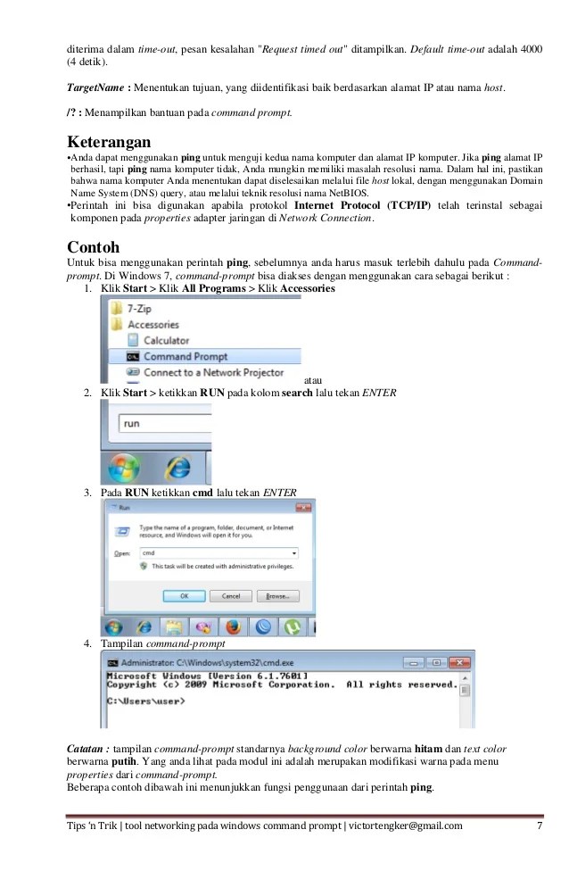 Panduan tool networking windows