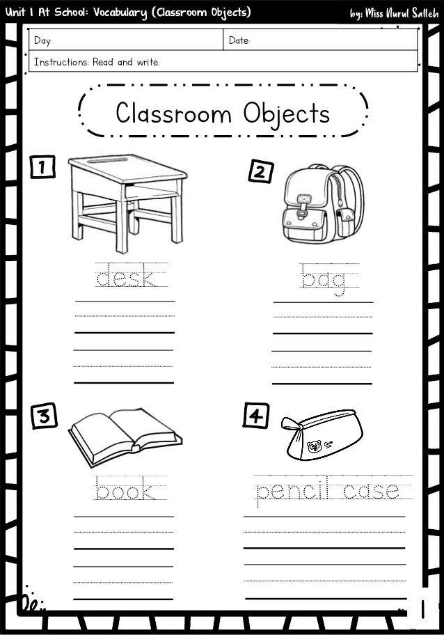 pdpr module english year 1 unit 1 at school upload