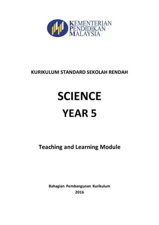 teaching learning module kssr science year 5 1st edition