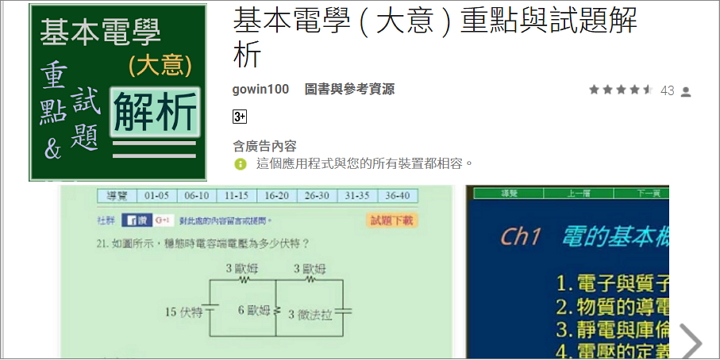 不錯的參考資源app 基本電學重點整理與試題解析 挨踢路人甲
