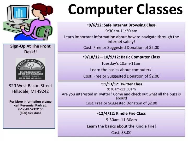 Basic computer course this ppt document is consist of all information and details regarding basic computer course. PPT - Computer Classes PowerPoint Presentation, free ...