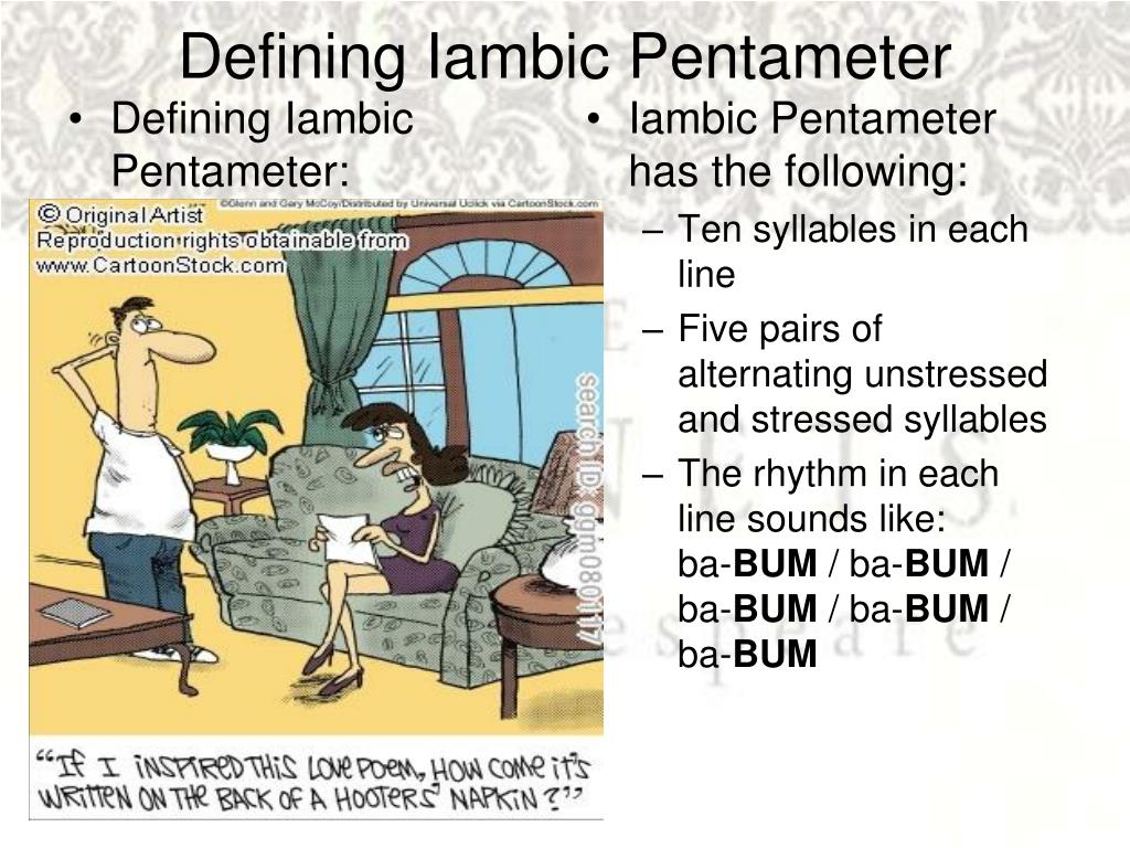 Iambic Pentameter Examples Modern - PPT - Shakespeare's Rap Game PowerPoint Presentation, free ...