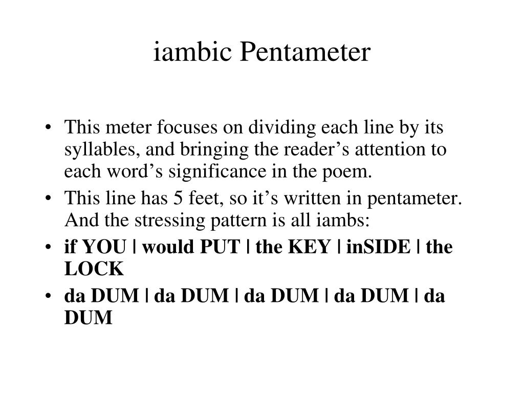 Iambic Pentameter Examples Modern : PPT - William Shakespeare PowerPoint Presentation, free ...