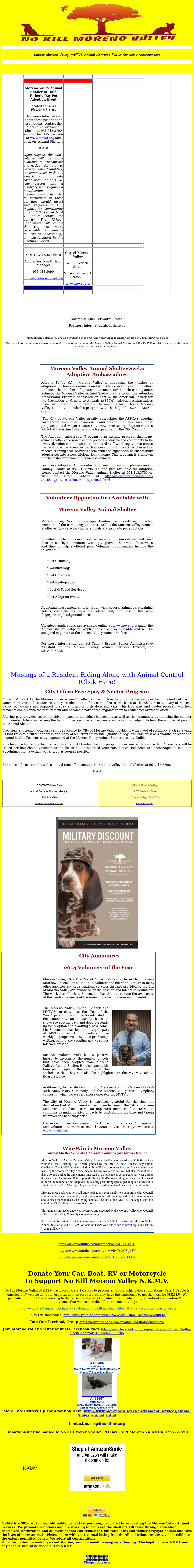 All of our animals are spayed . Moreno Valley Animal Shelter Volunteer - petfinder