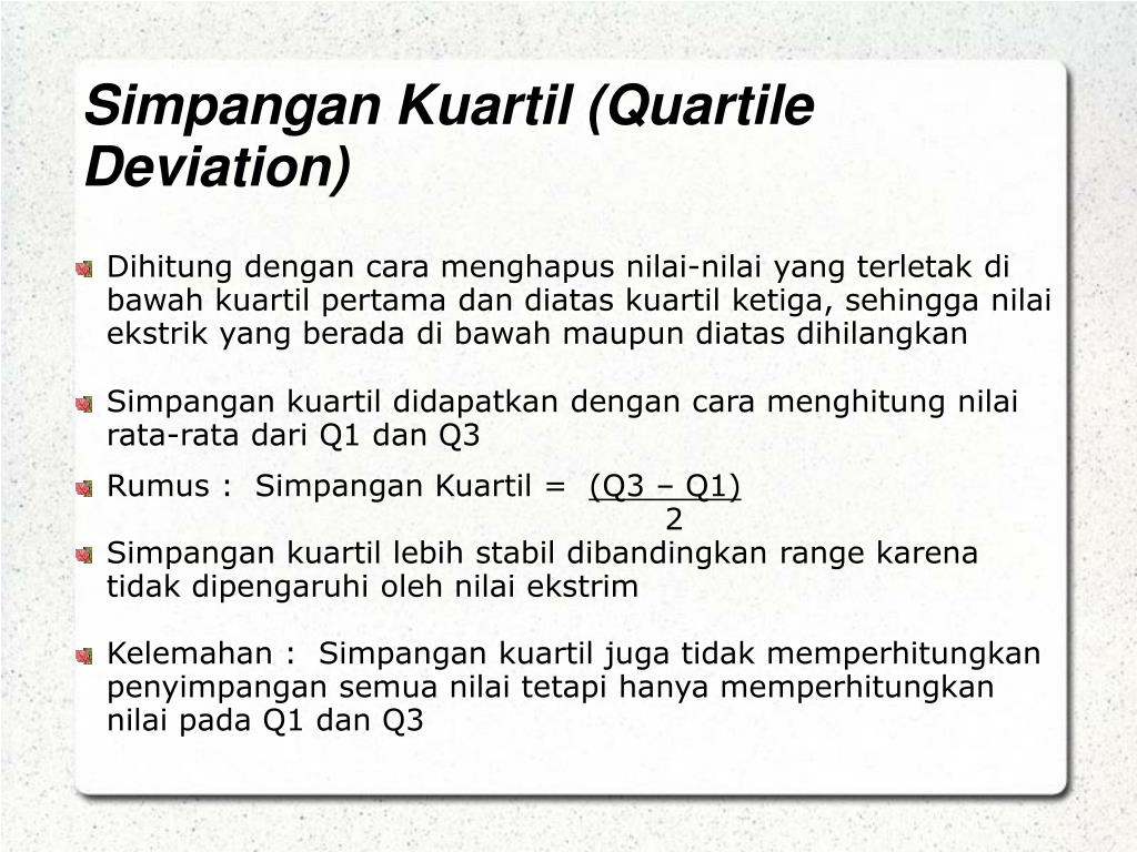 Simpangan kuartil pengertian rumus bentuk contoh soal. Ppt Penyebaran Data Powerpoint Presentation Free Download Id 4312866