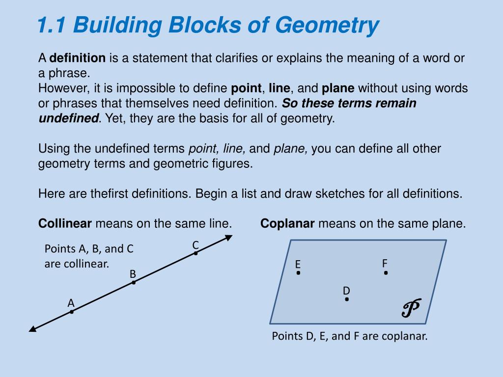 Before sharing sensitive information, make sur. Ppt 1 1 Building Blocks Of Geometry Powerpoint Presentation Free Download Id 4499301