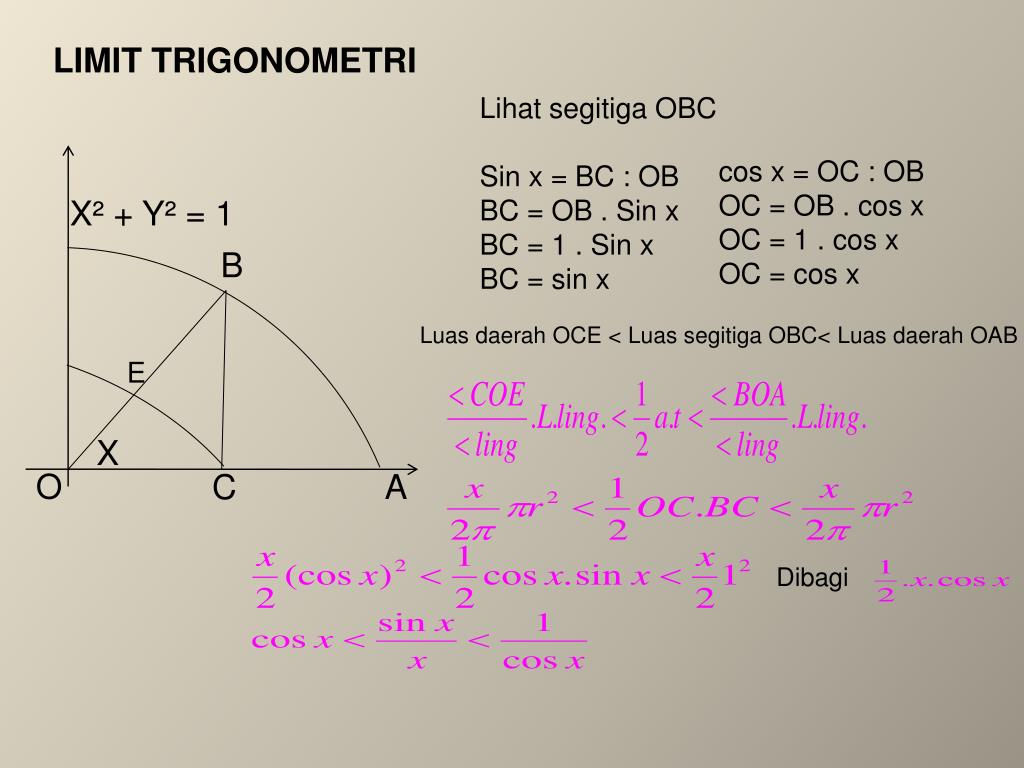 Jadi, luas segitiga pqr adalah $6\sqrt{2}$ satuan luas. Ppt Limit Trigonometri Powerpoint Presentation Free Download Id 5018528