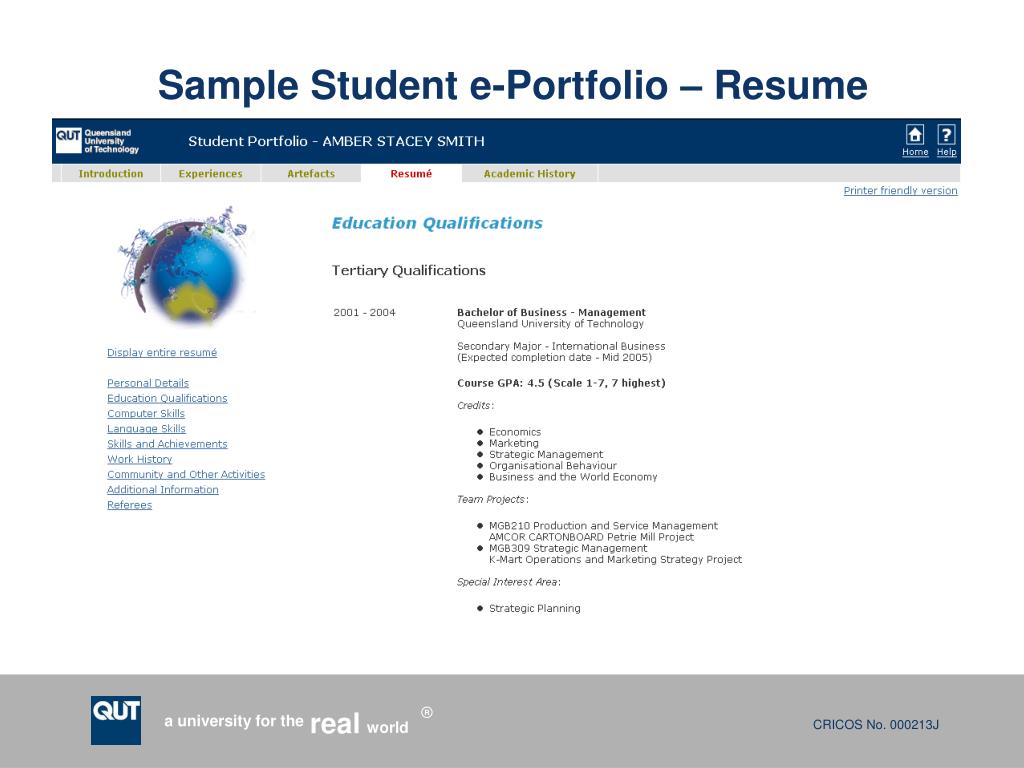 At qut we run a number of career dedicated workshops that are designed to help. PPT - Student e-Portfolio PowerPoint Presentation, free download - ID:5142891