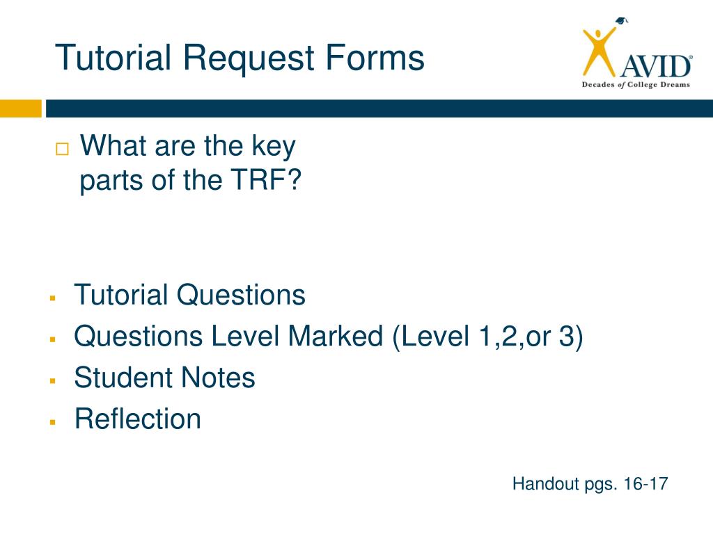 Avid Tutorial Request Form