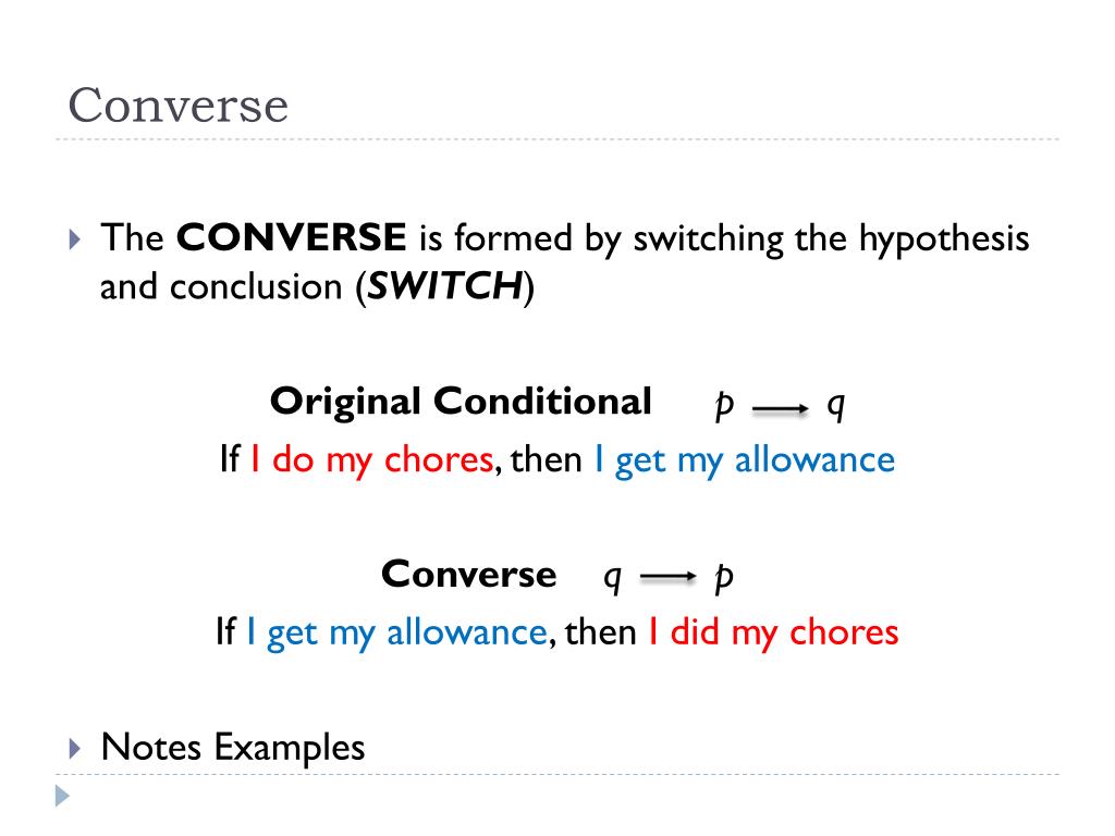 converse definition geometry example
