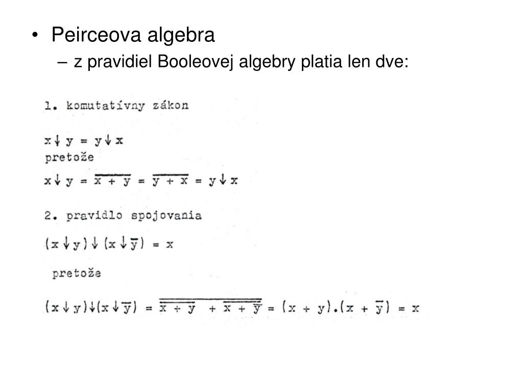 Ppt Algebry Logiky A Logicke Funkcie Powerpoint Presentation Free Download Id 5731252