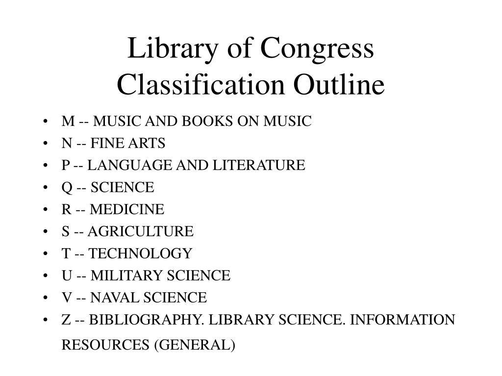 pic Library Of Congress Classification Structure ppt library of congress classification powerpoint presentation free download id 6228490