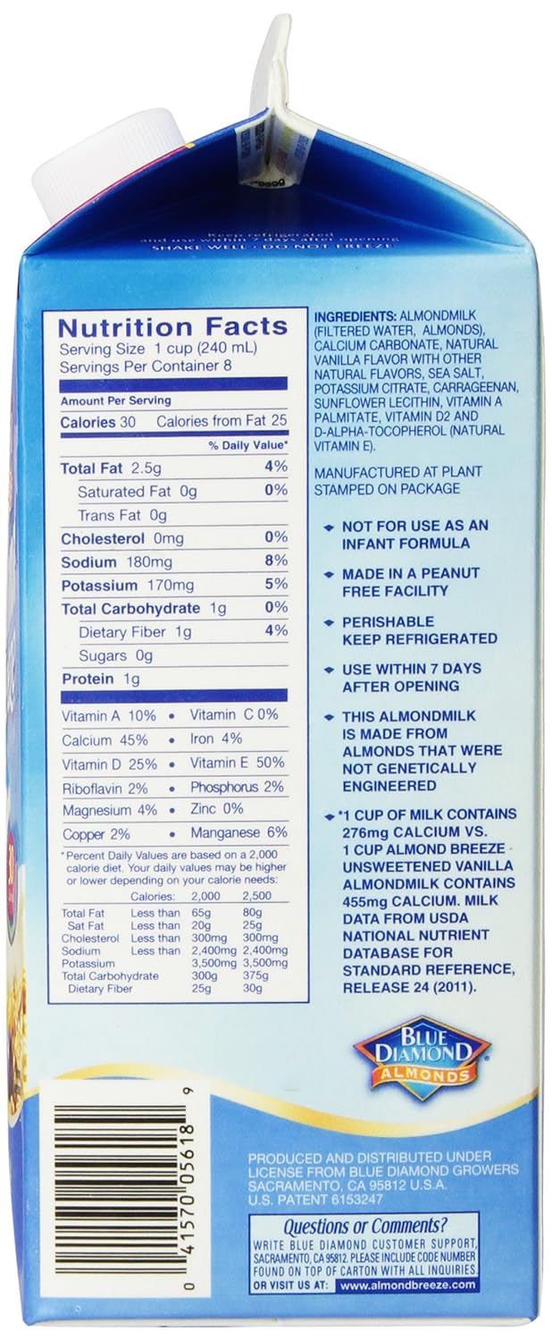 Unsweetened Almond Breeze Milk Nutrition Facts Besto Blog