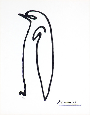 Pablo picasso poster drucke set hund pferd strichzeichnung malerei kunstwerk picasso leinwand wandkunst bilder wohnzimmer dekor 40×55 . PABLO PICASSO. "LITHOGRAPHIE STRICHZEICHNUNG DER PINGUIN