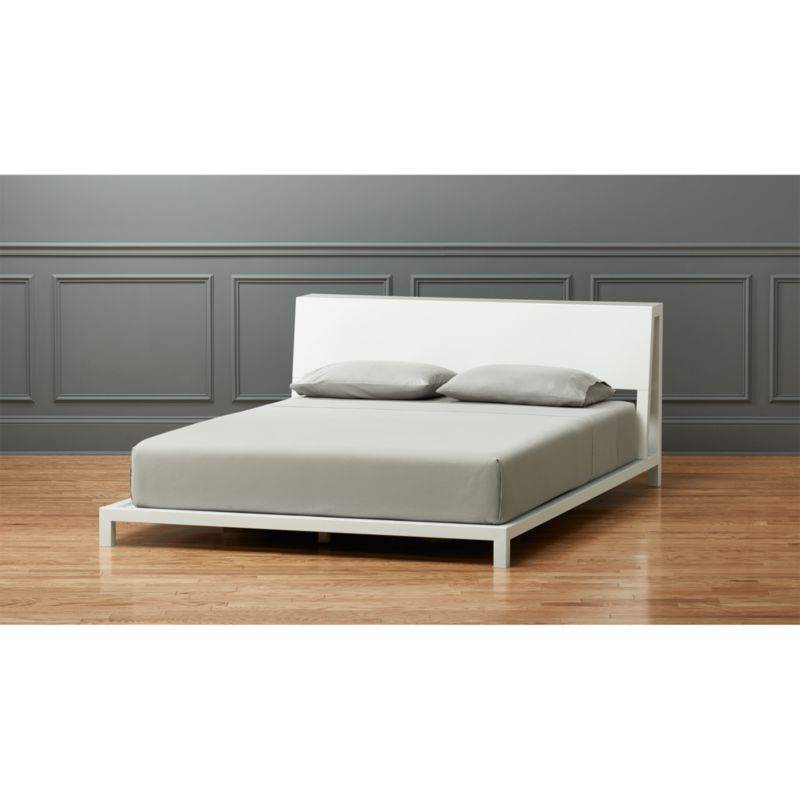 We bought the alpine king bed in gunmetal from cb2, which we love. alpine white bed | CB2