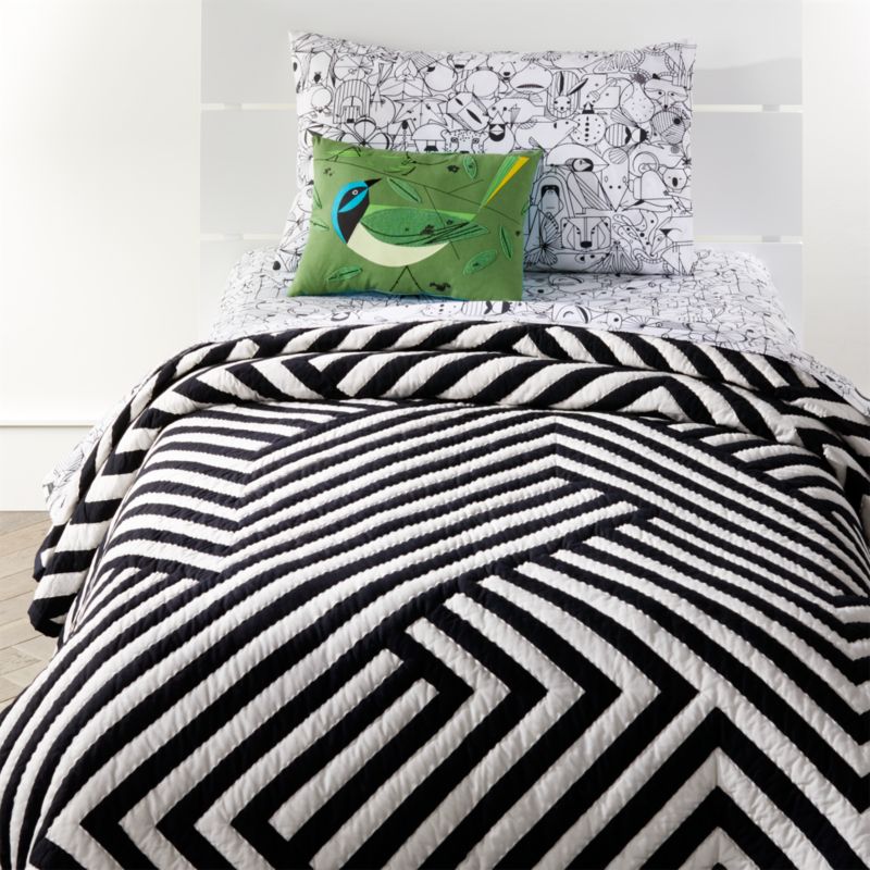 Machine wash in warm or cold water. black and white geometric twin quilt reviews crate and barrel