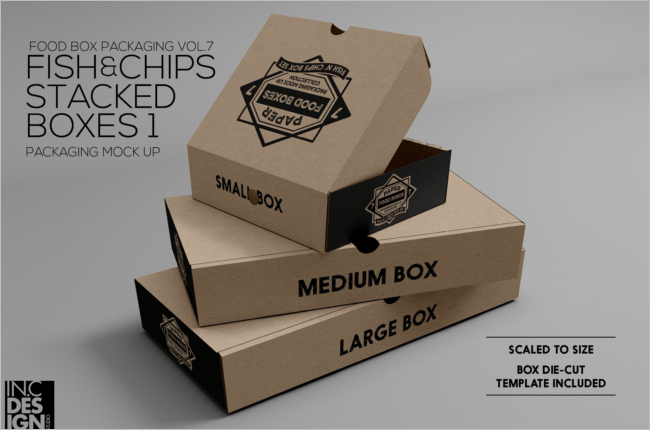 Place your own brand design to . 102 Realistic Food Box Mockups Free Psd Templates